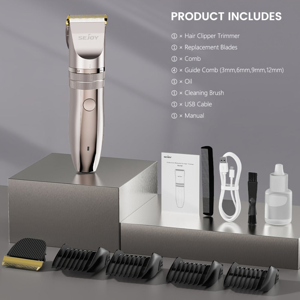 Beard Trimmer for Men Cordless Electric USB Rechargeable with Precision Dial 5-Level Adjustable – Mustache Facial Hair Trimme