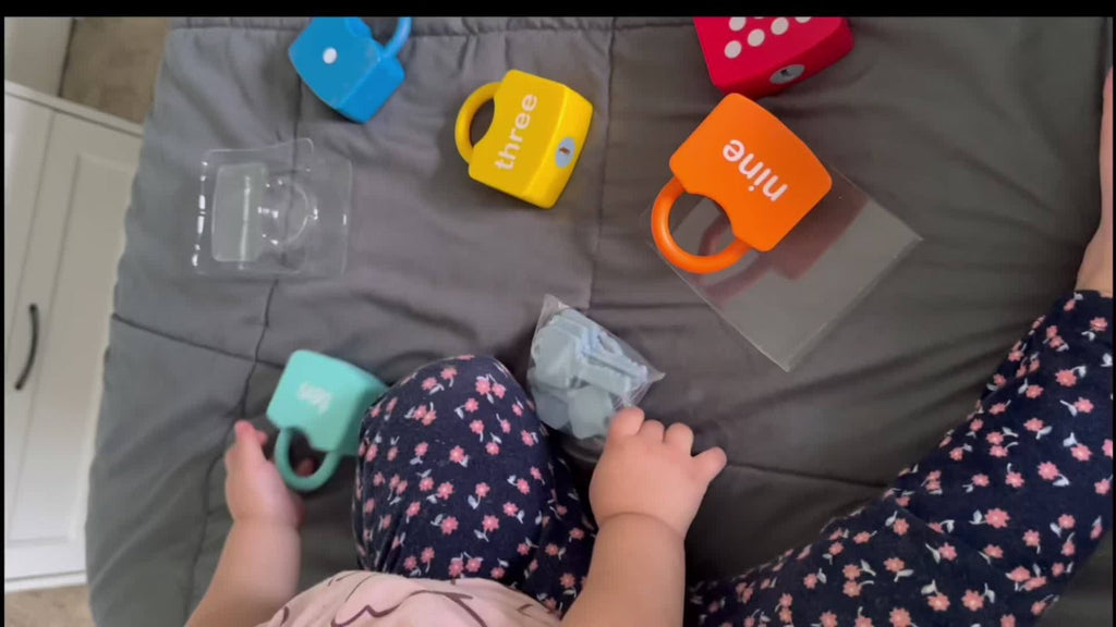 Preschool Math Lock and Key Counting Toy 10 Sets – Number Recognition Manipulative for Kids Ages 3-5, Color-Coded Kindergarte