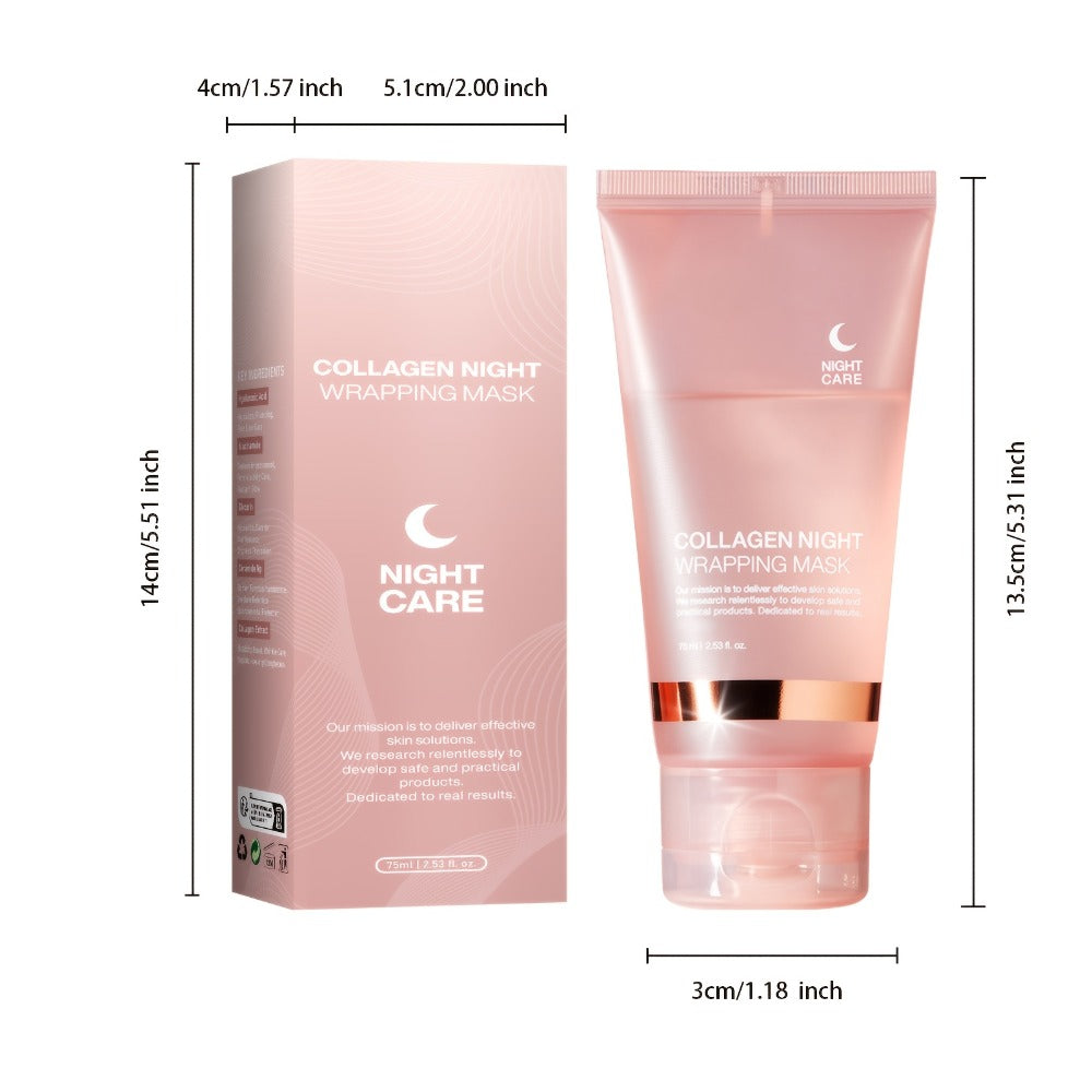 Collagen Night Mask with Jelly Brush, Alcohol-Free Squalane Gel Overnight Face Mask, Deep Nourishing & — image 4