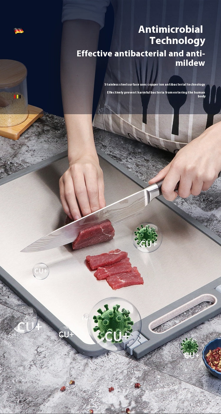 Cutting Board 304 Stainless Steel Chopping Board Kitchen Plastic Cutting Board Sharpening Double-sided Cutting Board