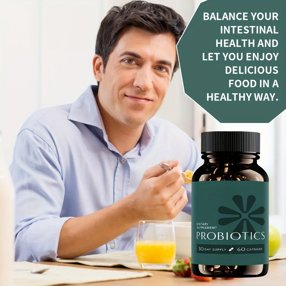 3-in-1 Probiotic Prebiotic & Postbiotic Capsules, Slow Release Synbiotic with Multi-Enzyme for Complete Gut Health & Digestiv