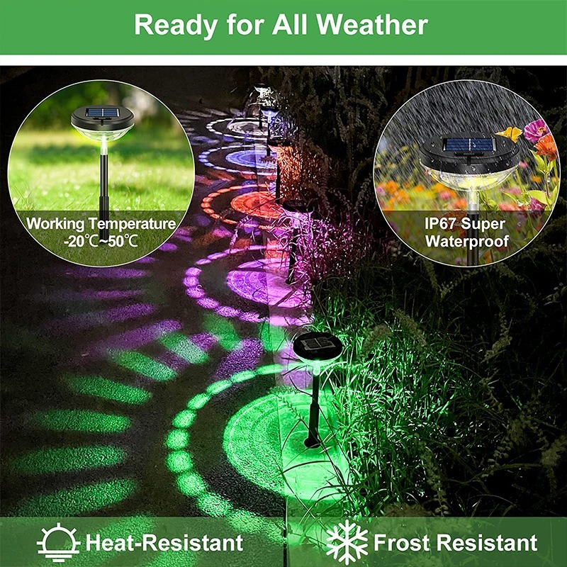 Outdoor Solar Lawn Projection Water Droplets Colorfully Inserted Lights