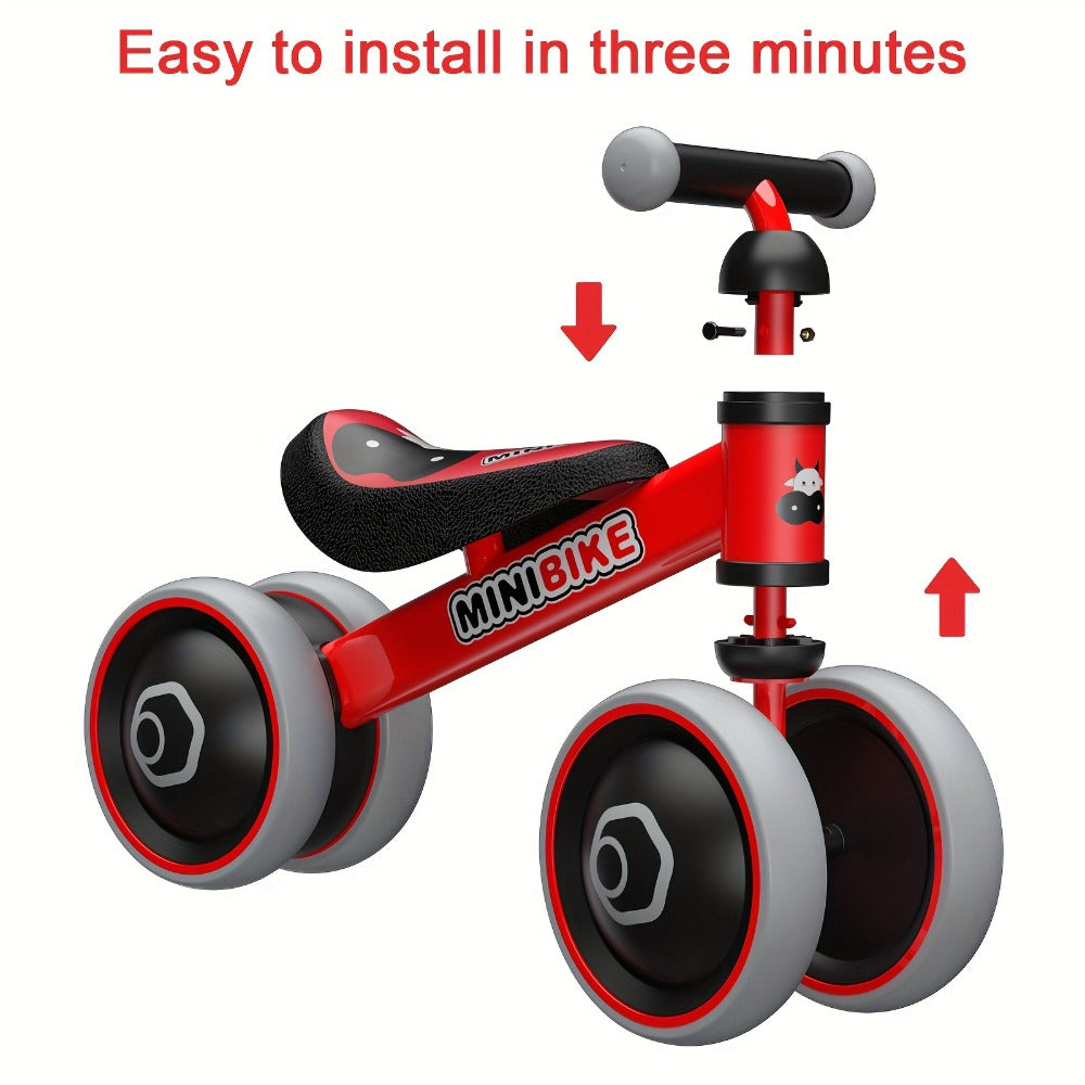 Baby Balance Bike for 1 Year Old Boys Girls No Pedal 4 Wheel Infant Toddler with the Listed Color, Size or Set Options for Ev