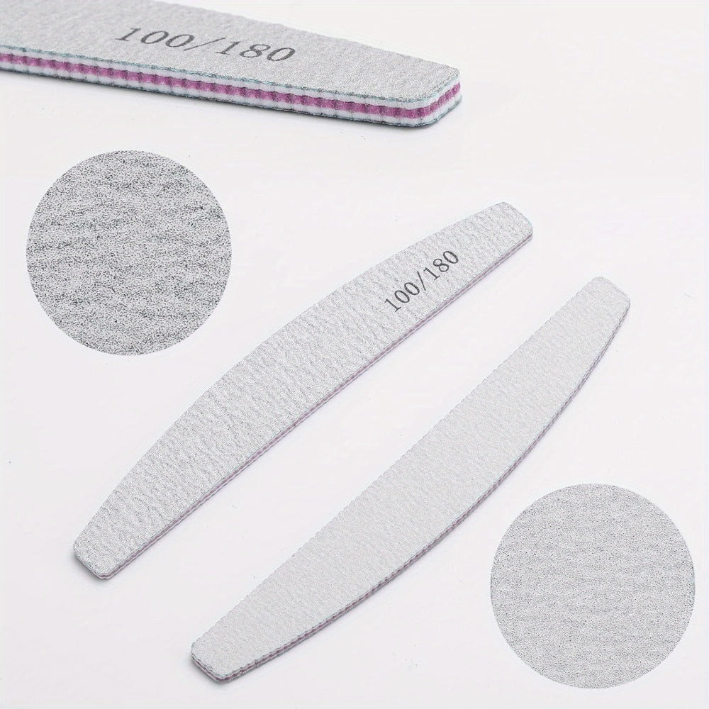 Nail Files and Buffers Professional 100 180 Grit Double-Sided Sanding Boards Reusable Polishing Blocks for Manicure Pedicure 