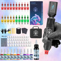 Tattoo Machine Kit POSEIDON TK035 Wireless Rotary Pen with LCD, 1500mAh Battery, 20 Cartridges and Practice Supplies — image 