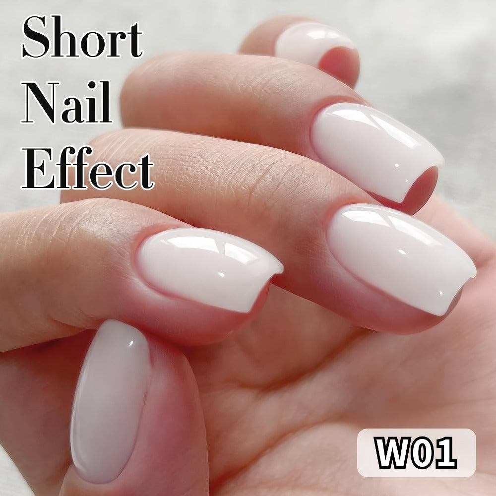 Gel Nail Polish in 15ml Milky White W01 Sheer Jelly for a Glass-Like Finish with UV/LED Cure — image 2