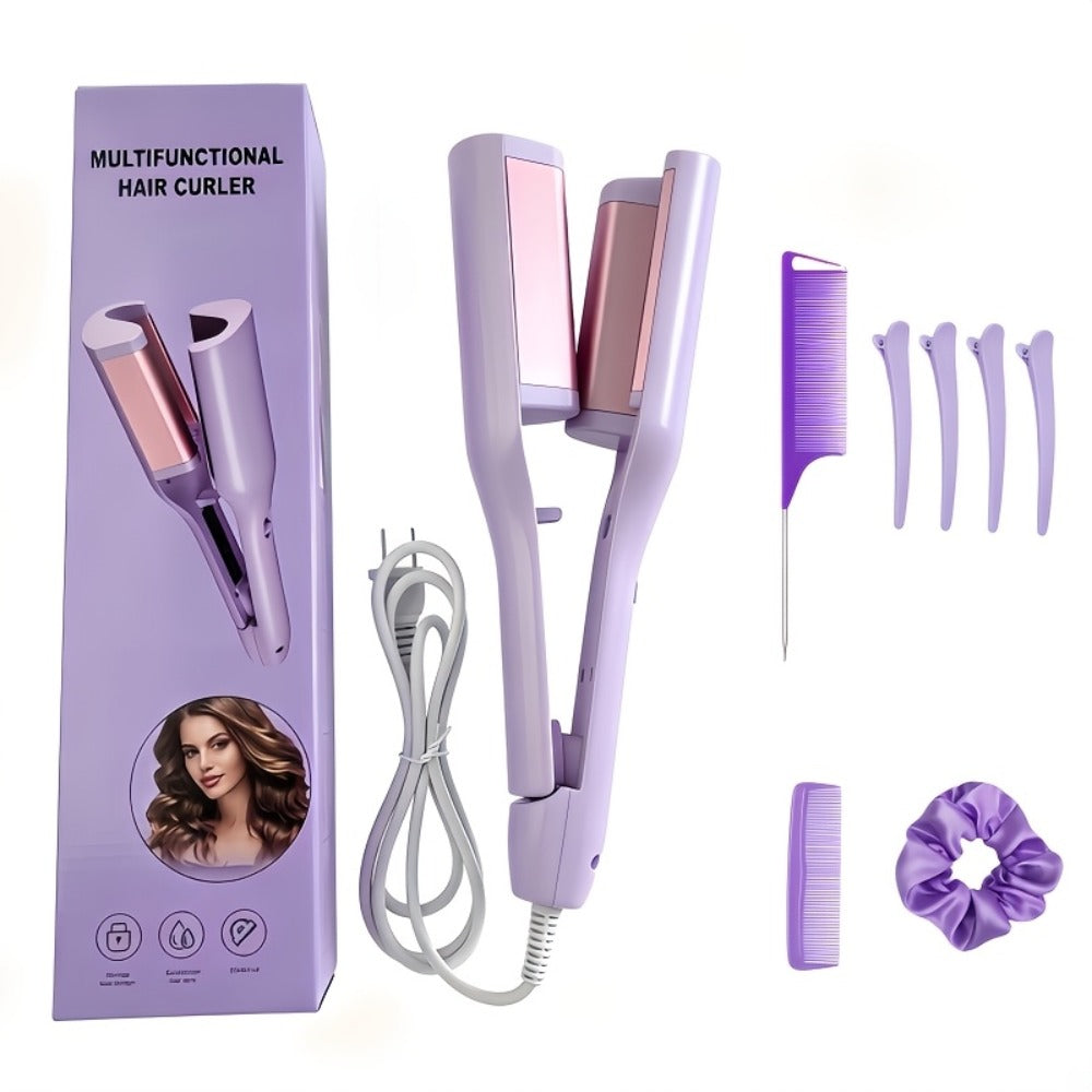 32mm Curling Iron 30-Second Rapid Heat – Adjustable Temperature U-Shaped & M-Shaped Long-Lasting Curls Salon-Smooth Frizz-Fre