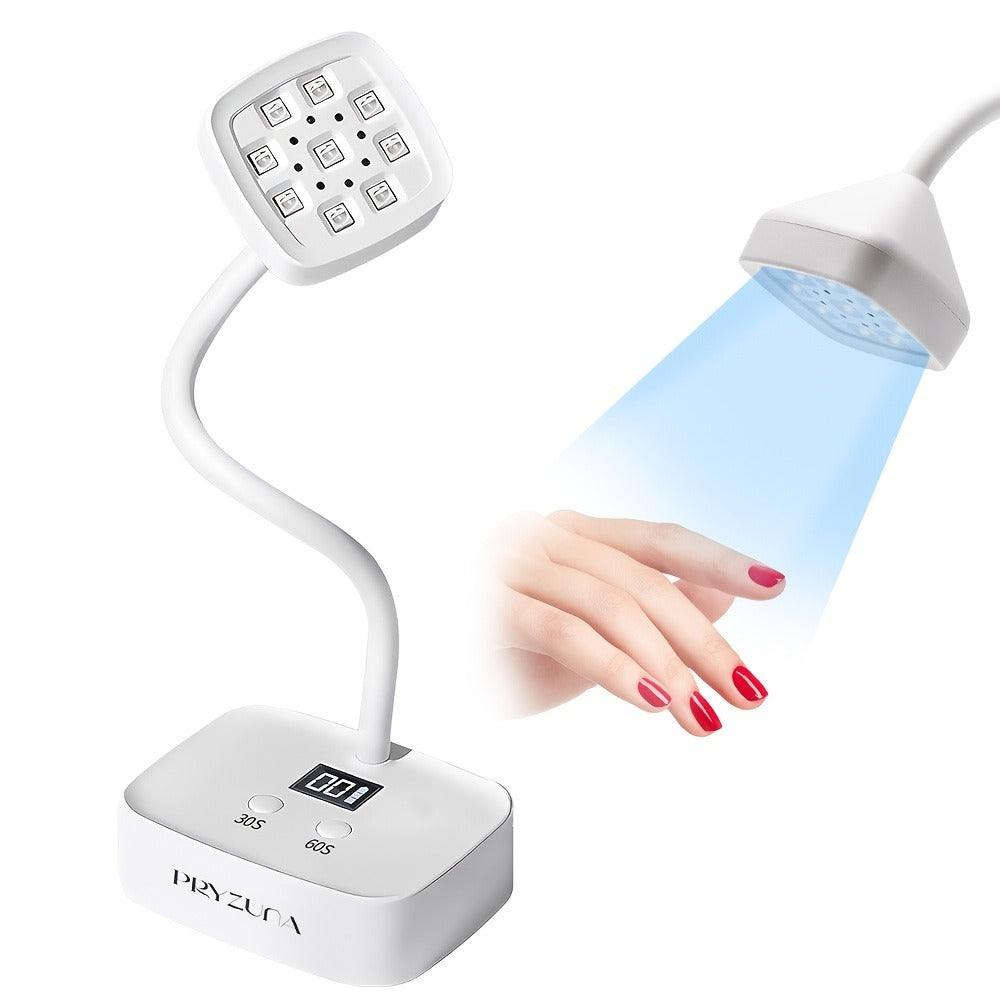 Gooseneck Stand LED Nail Lamp with Nine Dual-Light Beads, LCD Base, Two Timers and Type-C Charging — image 2