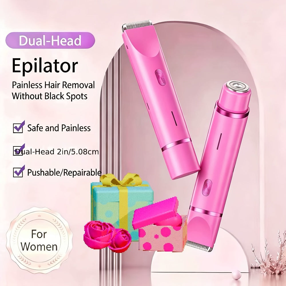 Electric Shaver for Women 4-in-1 Rechargeable Grooming Kit – Painless Hair Remover Eyebrow Trimmer Nose Hair Bikini Trimmer —
