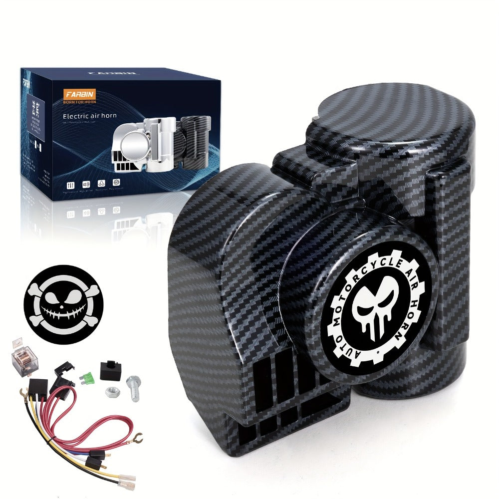 12V Air Horn Super Loud Train Sound for Car Truck Motorcycle Boat SUV Universal Fit Compressor Kit with Relay Harness & Horn 