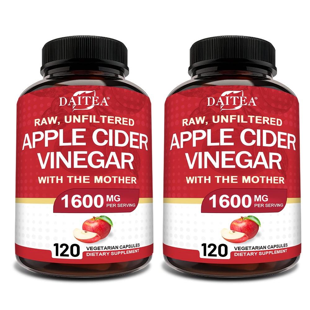 Apple Cider Vinegar Capsules 1600mg with Vitamin & Mineral Blend, Digestion for Bath Time, Home Spa and Personal Care — image