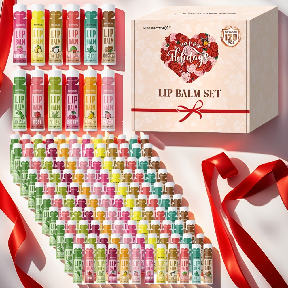 Lip Balm 120-Piece Bulk Set with 12 Flavors, Glossy Twist-Up Tubes and Divided Gift Box Packaging — image 9