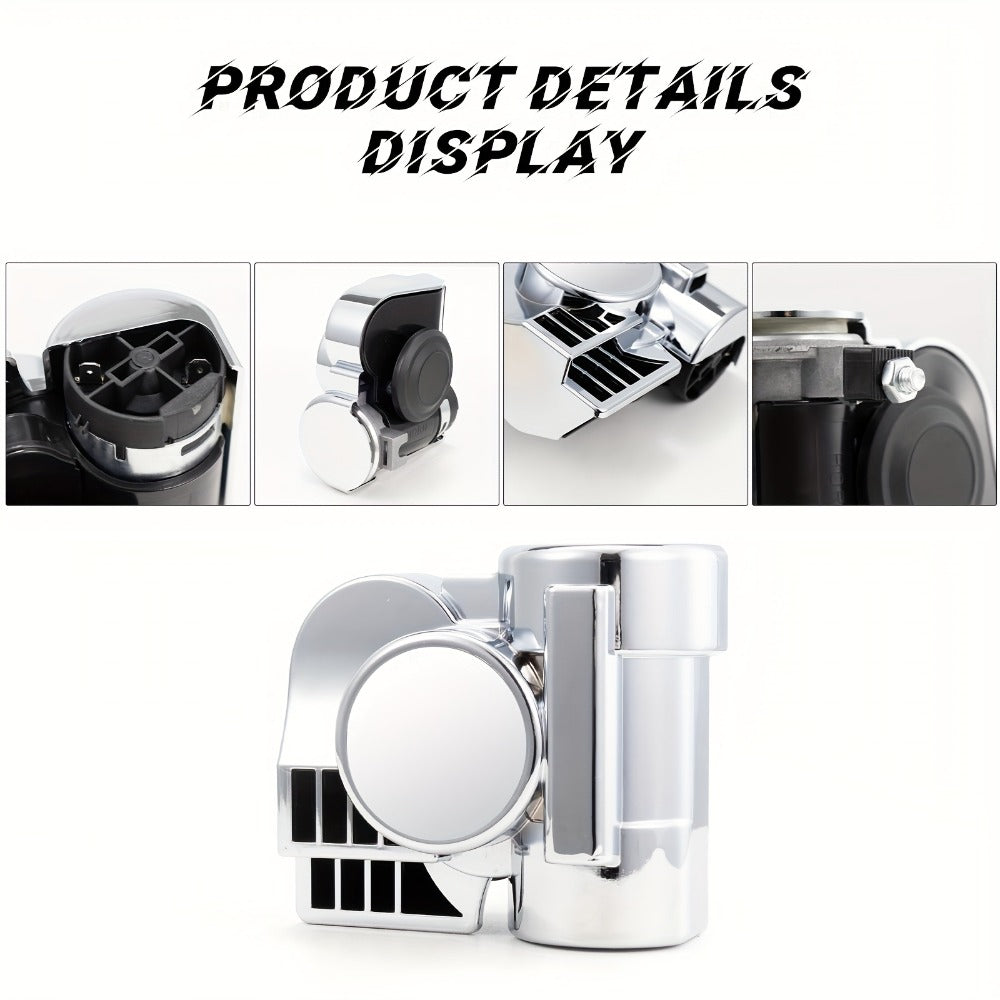 12V Air Horn Super Loud Train Sound for Car Truck Motorcycle Boat SUV Universal Fit Compressor Kit with Relay Harness & Horn 