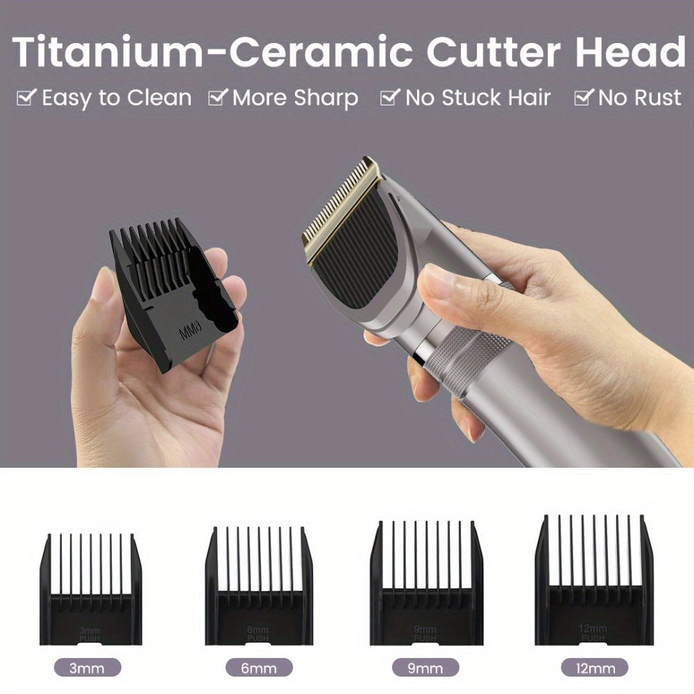 Beard Trimmer for Men Cordless Electric USB Rechargeable with Precision Dial 5-Level Adjustable – Mustache Facial Hair Trimme