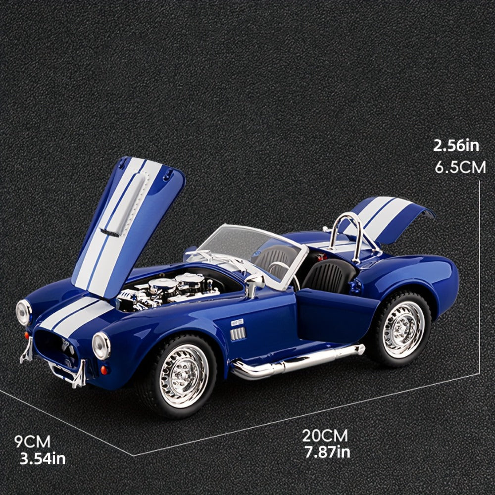 Shelby Cobra 1:22 Scale Zinc Alloy Diecast Model Car, Collector-Grade Exhibition-Quality Replica with Openable Doors — image 