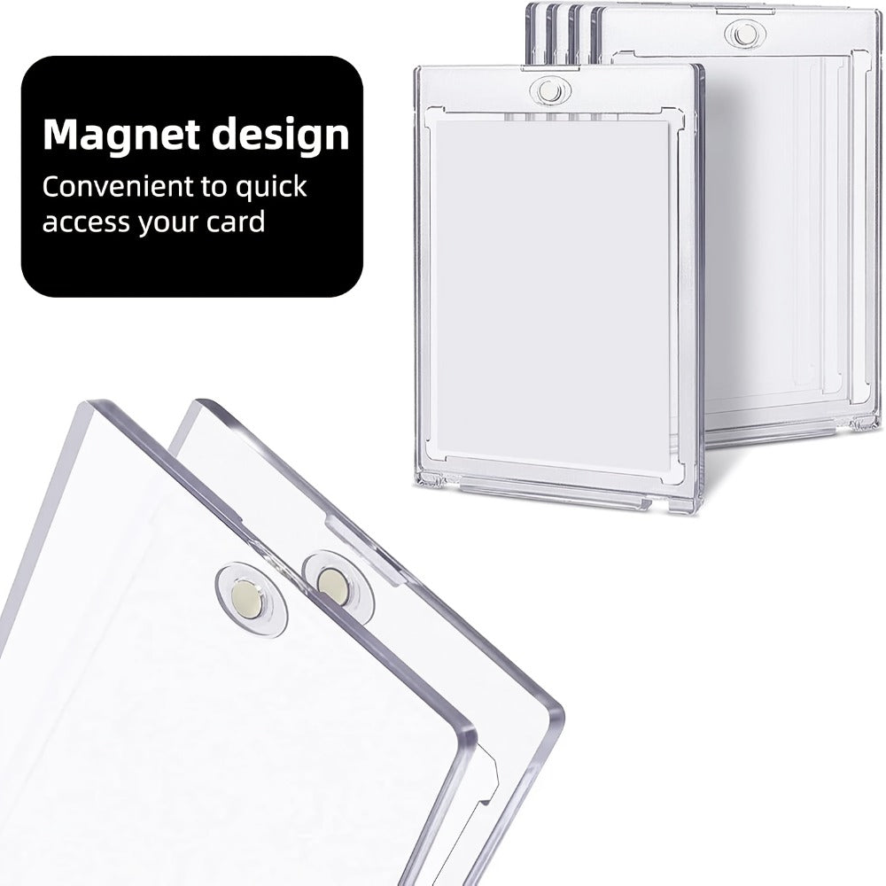 30pt Magnetic Card Holders 30/60 Pack – Clear Hard Plastic One-Touch Trading Card Cases, Protective Display Holders for Baseb
