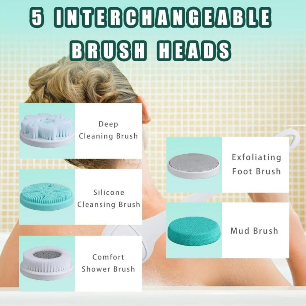 Electric Body Scrubber with Long Handle for Back Face and Full Body — image 13