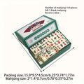 Mini Mahjong Set Portable Travel Size – Authentic Compact Mahjong Game for Family Fun, Logical Thinking & On-The-Go Entertain