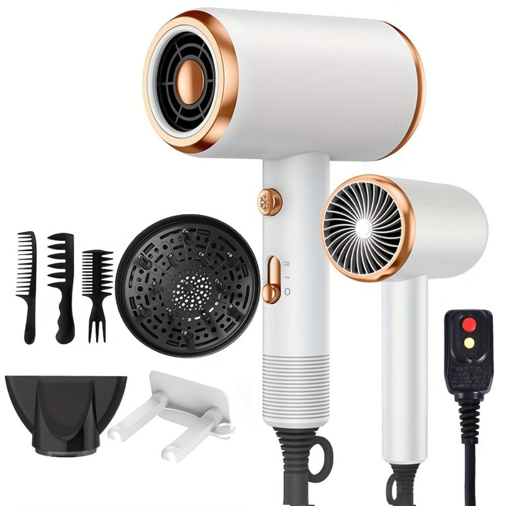 Ionic Hair Dryer 1600W with Diffuser Concentrator Nozzle 2 Speed 3 Heat Settings Cool Shot, for Home, Travel and Salon Hair S