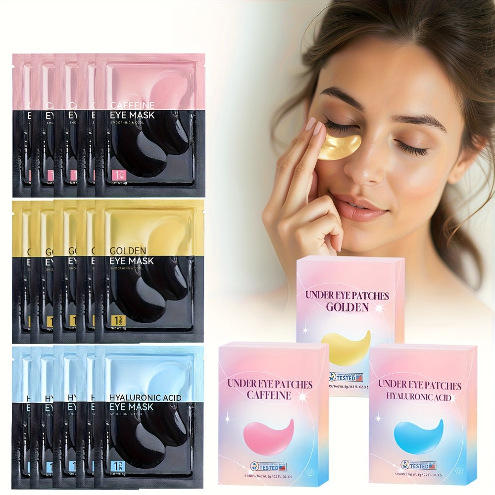 Collagen Eye Mask Patches 40 Pairs – Caffeine & Aloe Vera Under Eye Patches 4 Types Eye SPA Multi-Color Depuff Dark Circle Mo