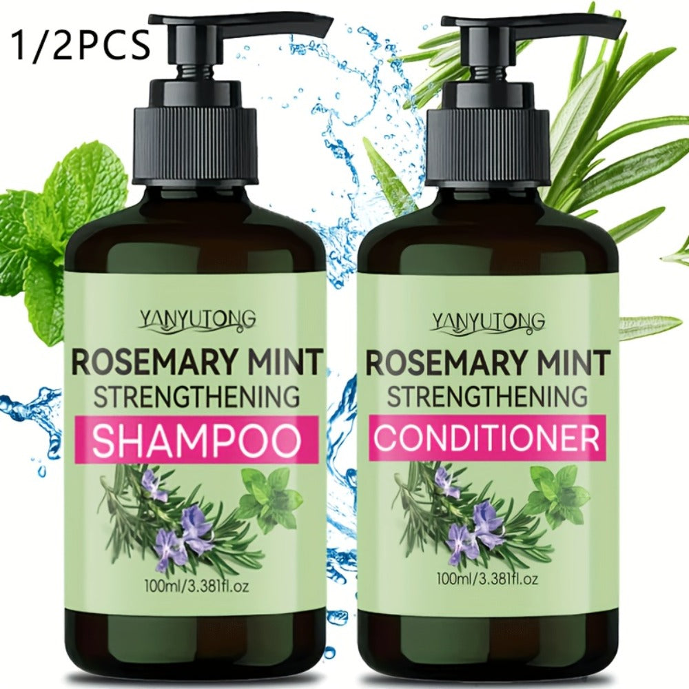 Rosemary Mint Shampoo & Conditioner Set with Rosemary Extract, Strengthening Hair Growth Formula — image 1