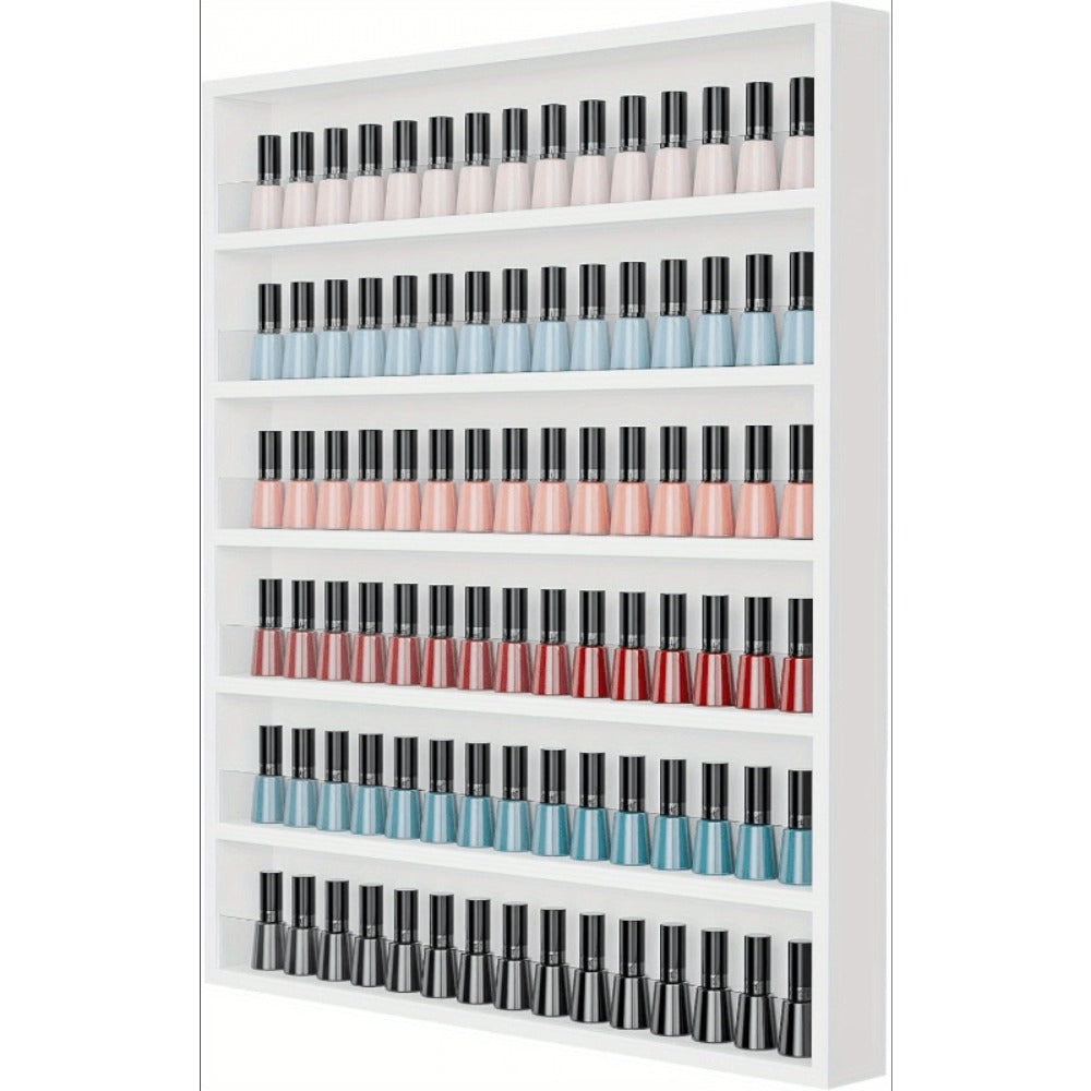 Wall Mount Nail Polish Rack Organizer 6 or 10 Tier with Acrylic Baffle Salon Display Shelf for Gel Polish — image 7
