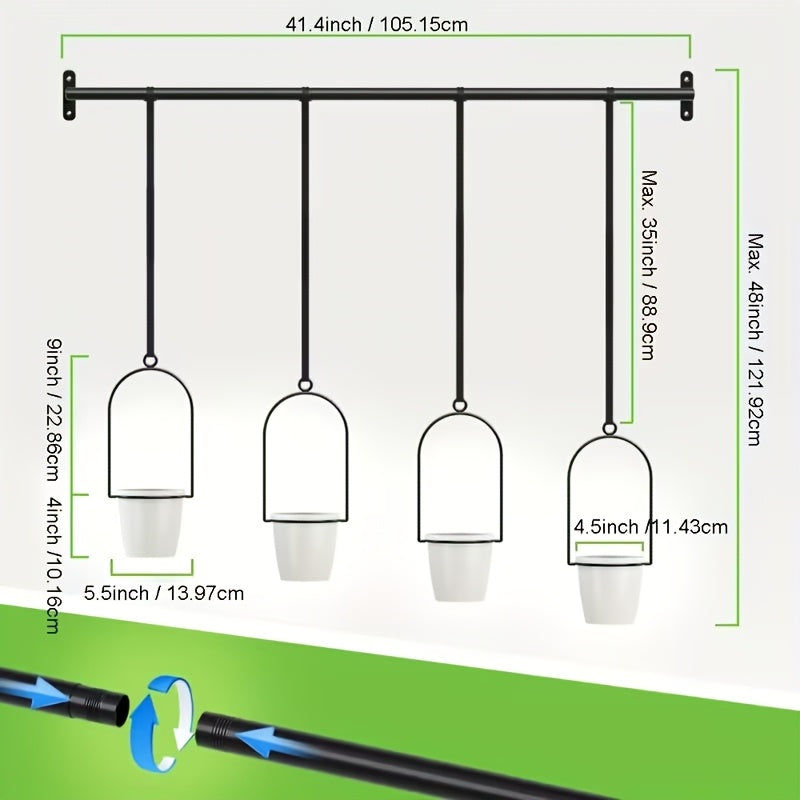 Hanging Planter | Adjustable Metal Wall Rack Indoor Herb Window Pot — image 15