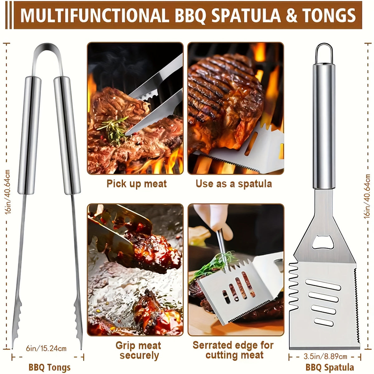Thirty-Five-Piece BBQ Grill Tool Kit with Thermometer, Two Grill Mats, Heat Glove and Carry Case — image 6