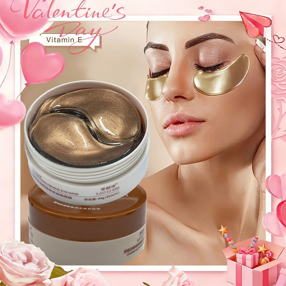 Niacinamide Firming Eye Mask Patches 60pcs with Caffeine & Hyaluronic Acid Lift Tighten Brighten Dark Circles Puffiness Fine 