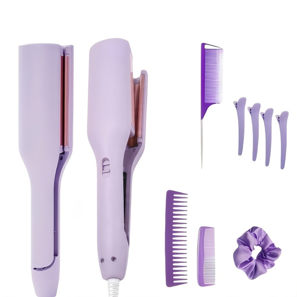 32mm Curling Iron 30-Second Rapid Heat – Adjustable Temperature U-Shaped & M-Shaped Long-Lasting Curls Salon-Smooth Frizz-Fre