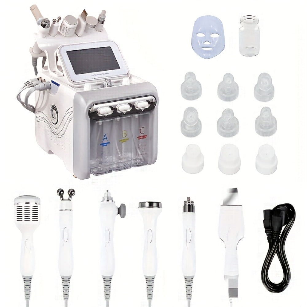 Hydrogen Oxygen Microbubble Facial Machine 6-in-1 / 7-in-1, Dual Pump Deep Cleansing Skin Rejuvenation Beauty Device for Home