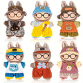Labubu Outfit Set 6 Pcs 3D Embroidery Doll Clothes for 17cm Plush Figures, Premium Fabric Fashion Clothing — image 1