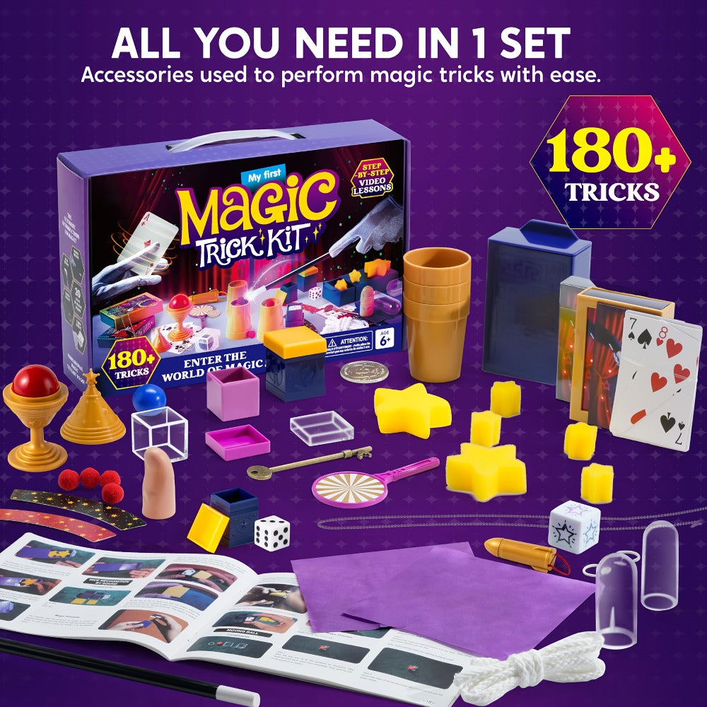 180+ Magic Tricks Kit for Kids, Complete Magician Starter Set with Step-by-Step Video Lessons, Magic Wand — image 8