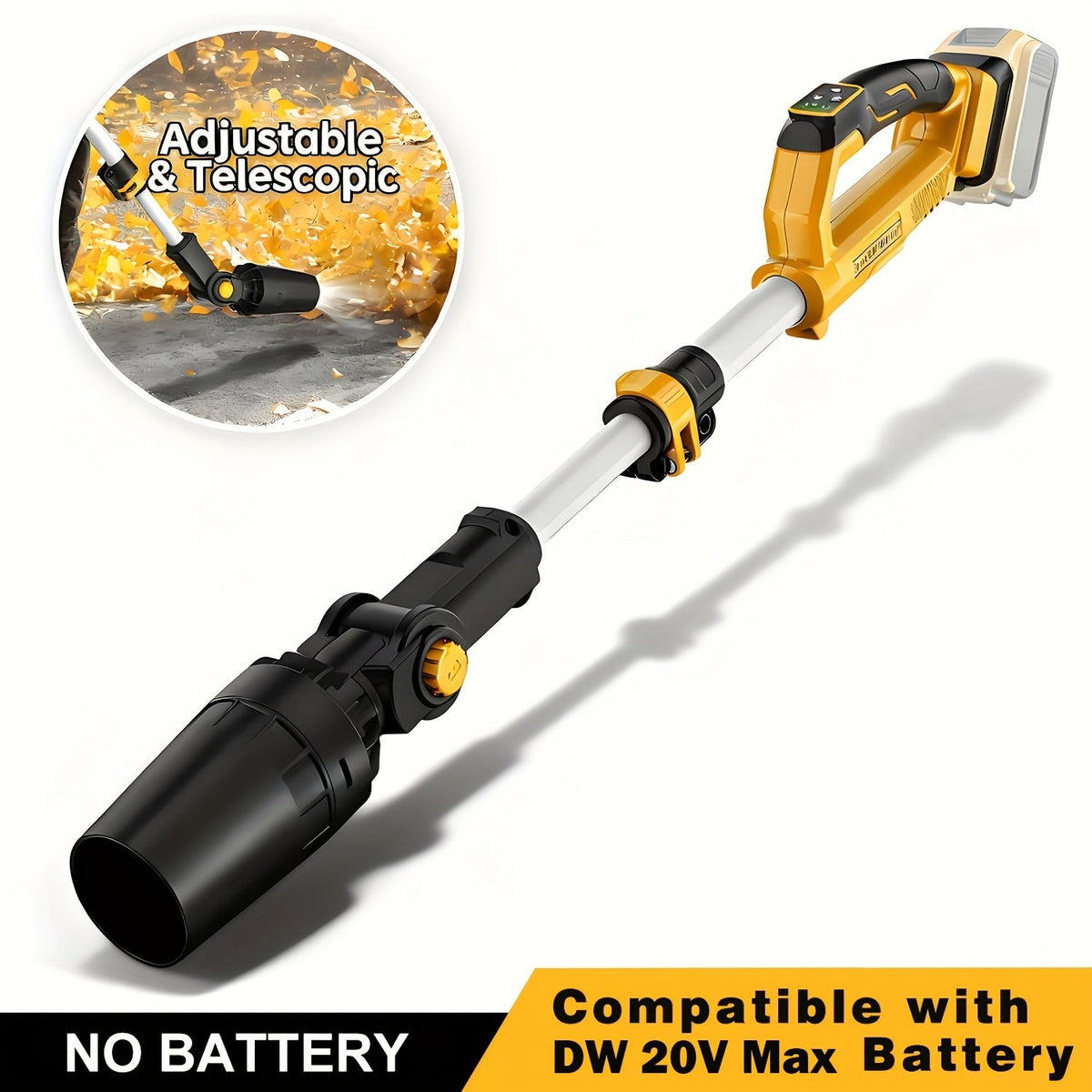 Cordless Leaf Blower Bare Tool for DeWalt 20V Max Battery Platform with Telescoping Tube and Adjustable Outlet — image 1