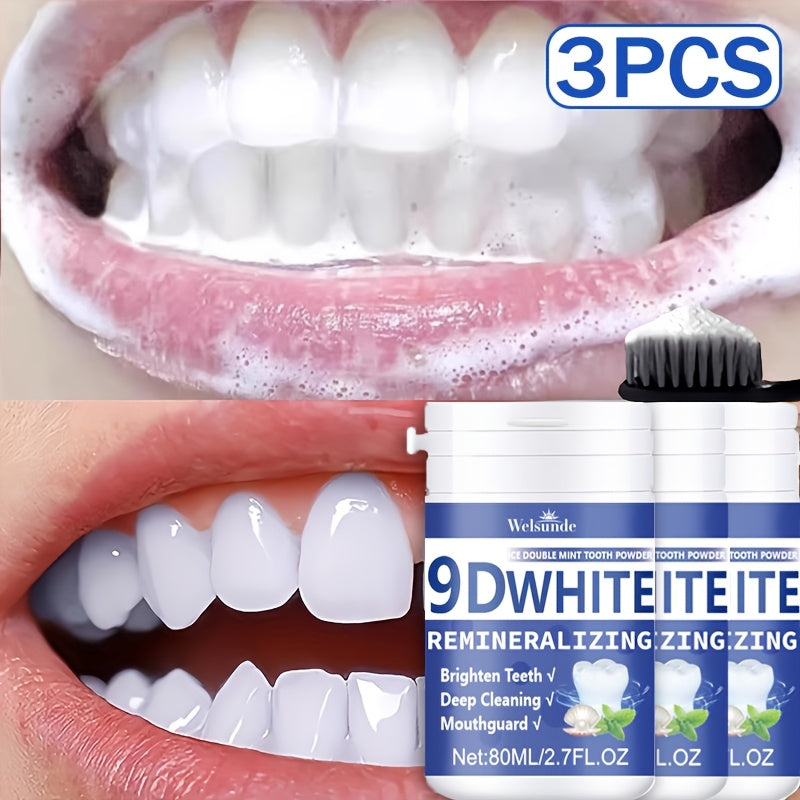 Hydroxyapatite Tooth Powder 3-Pack Remineralizing Whitening Deep Cleaning Mint Fresh Breath Enamel Oral Care — image 13