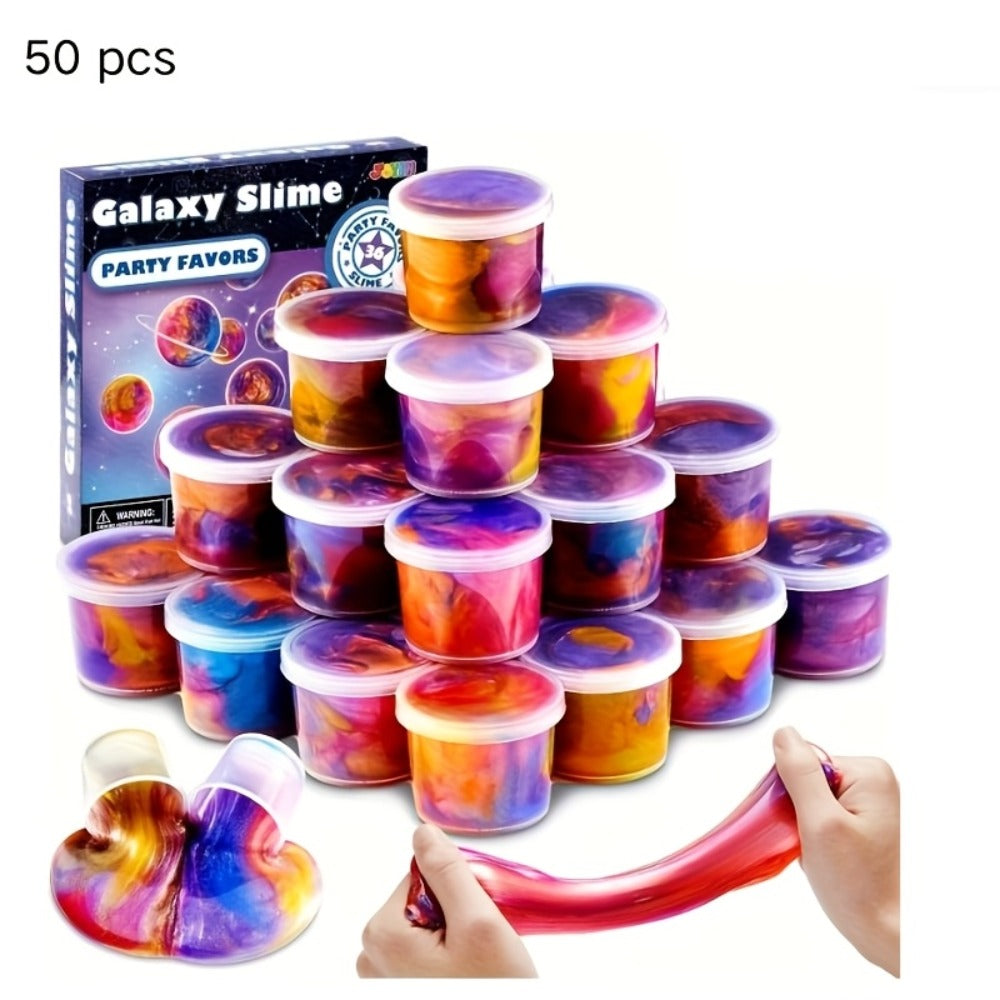 Galaxy Slime Party Favors for Kids 36 Pack Bulk Slime Cups Stretchy Non-Sticky Classroom for Parties, Celebrations and Guest 