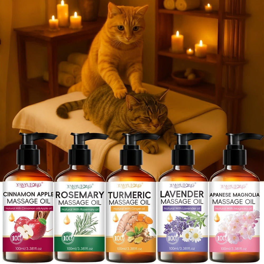 100 ml Pump-Bottle Massage Oil in Lavender, Sakura, Cinnamon Apple or Rosemary, Plus Five-Bottle Gift Set — image 8