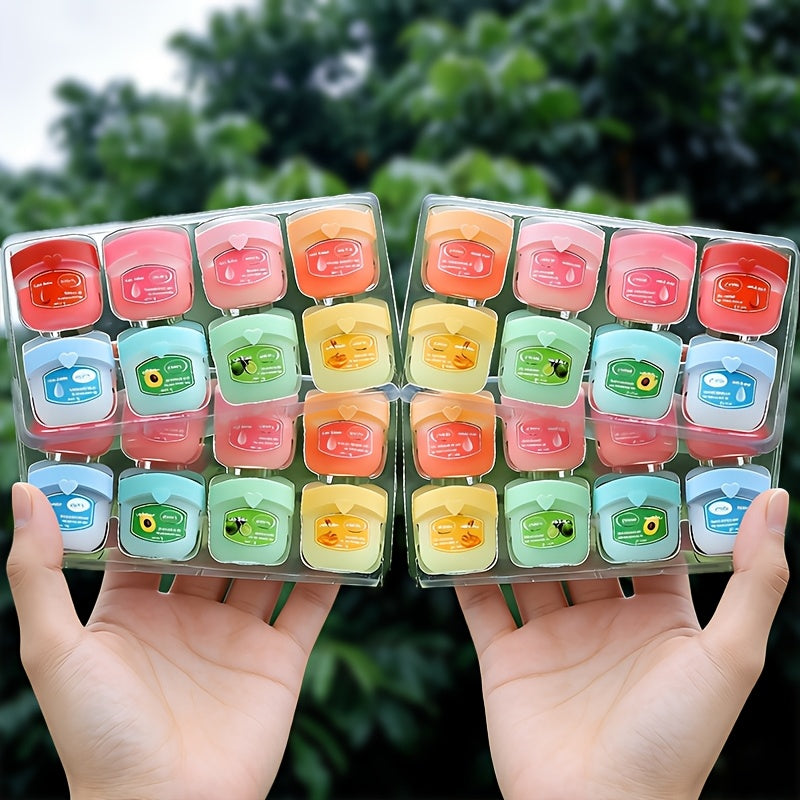 Lip Gloss Bulk Set 32 Pcs Fruit Flavored Lip Mask & Primer for Dry Chapped Lips, for Makeup, Travel and Everyday Vanity Use —