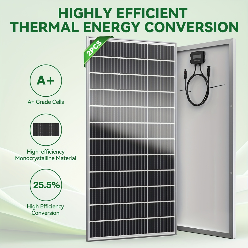 Two-Piece 400W Total Solar Panel Kit with 200W Modules, 148 x 67 cm Frames and PV Cables Pictured — image 11