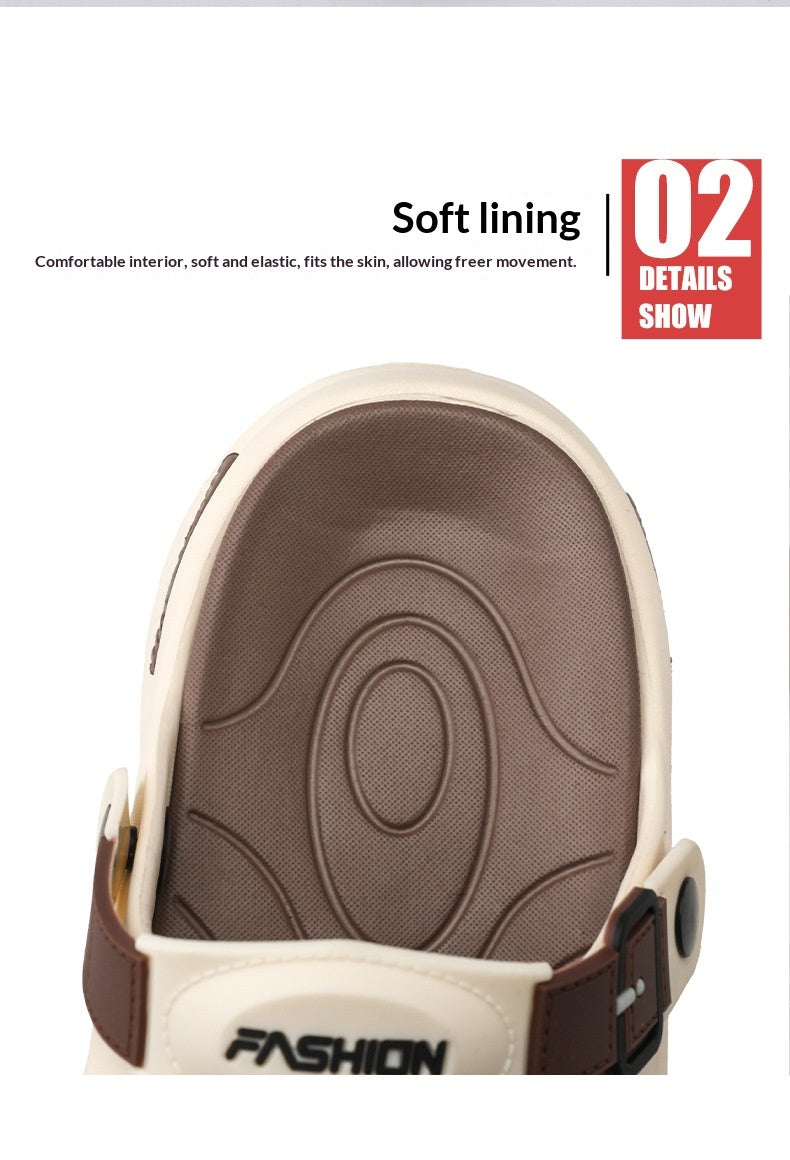 Mens Summer Outdoor Slippers With A Non-slip Step-on-poop Feel