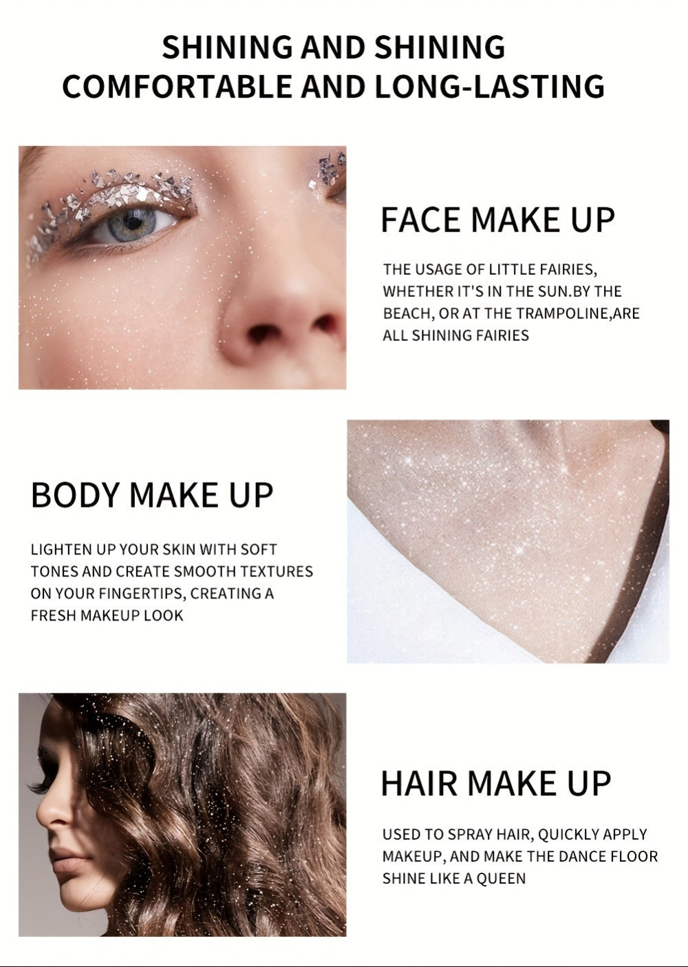 Body Shimmer Spray for Women – Star-Shaped Glitter Sparkle Mist 100ml Hydrating Formula for Body Hair & Clothes — image 13