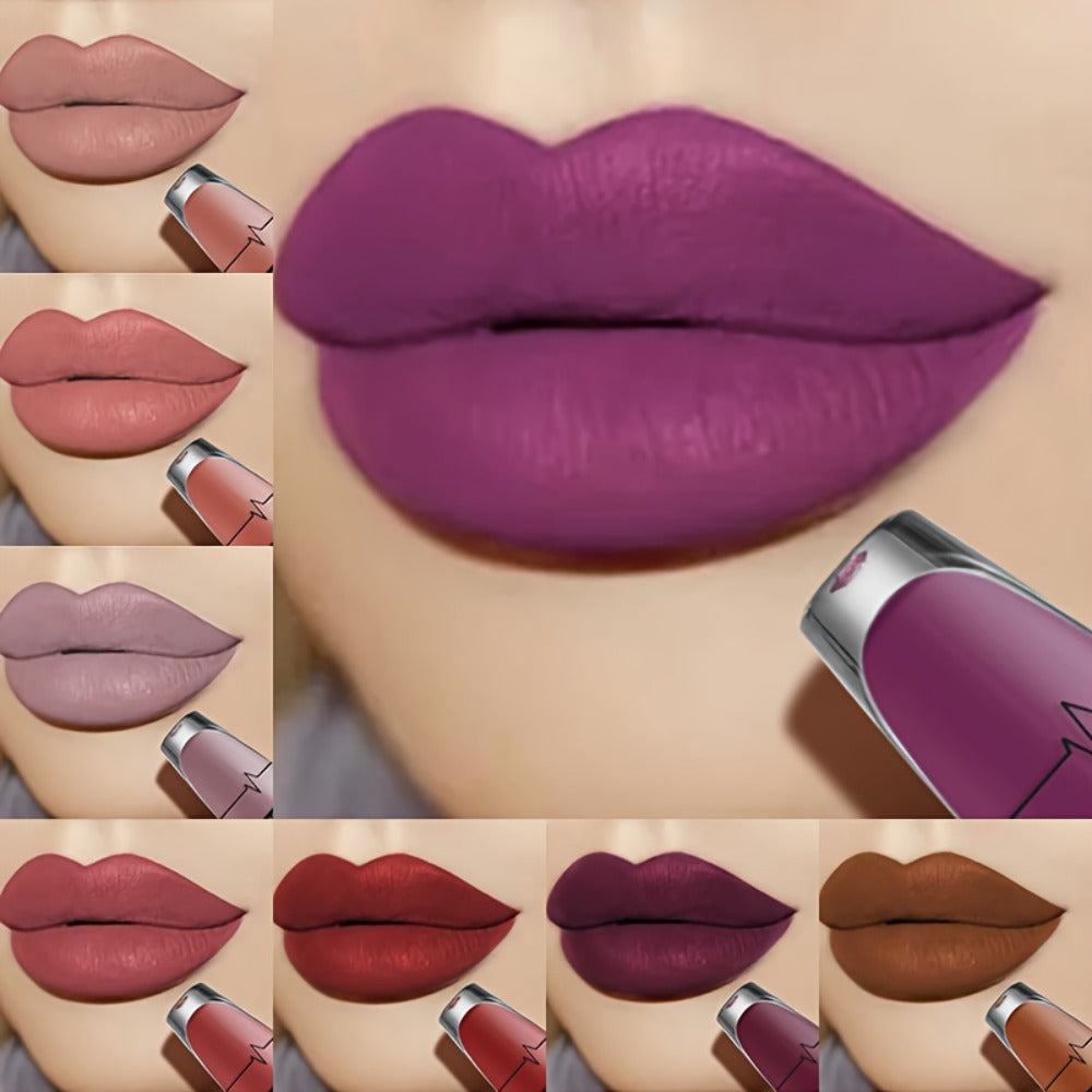 Matte Liquid Lip Color in Seven Numbered Shades with 8.5cm Clear Tube and Pointed Gold Cap — image 4