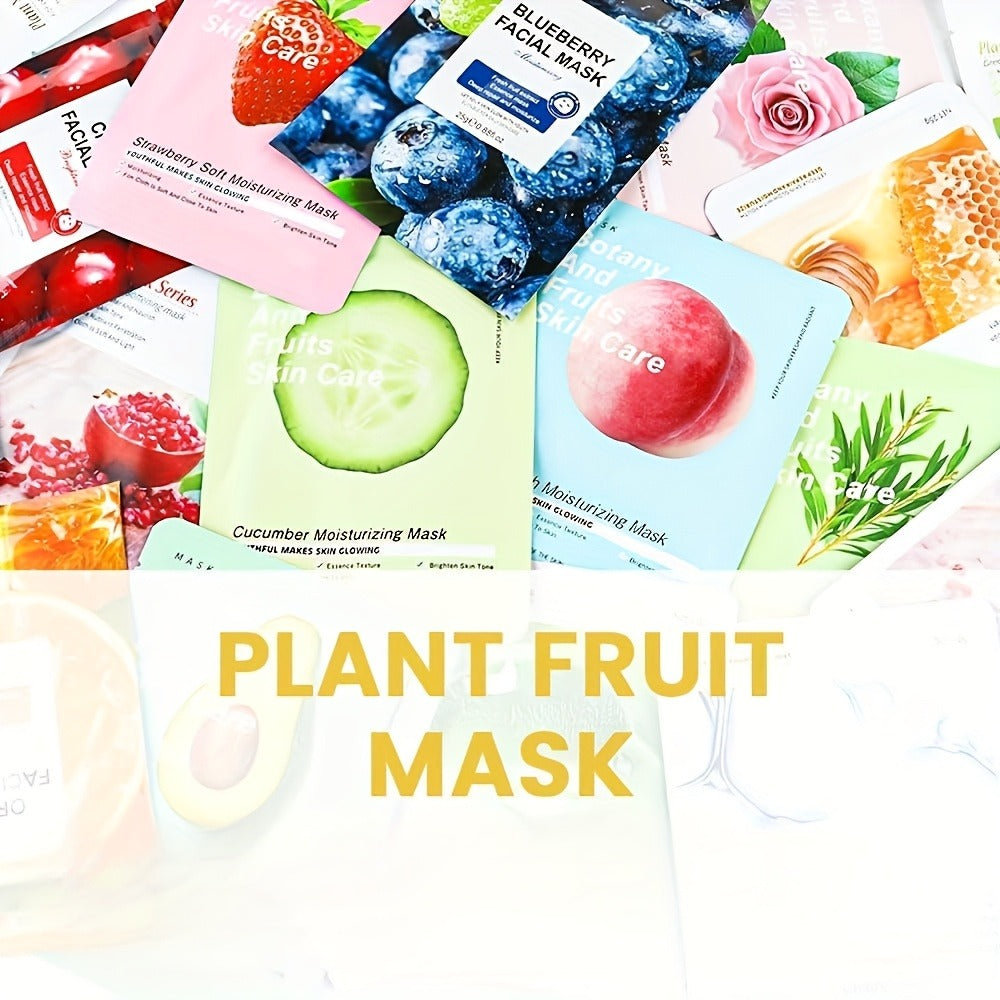 Thirty-Piece SADOER Sheet Mask Assortment with Individually Packed Fruit and Rose Pouch Labels — image 7