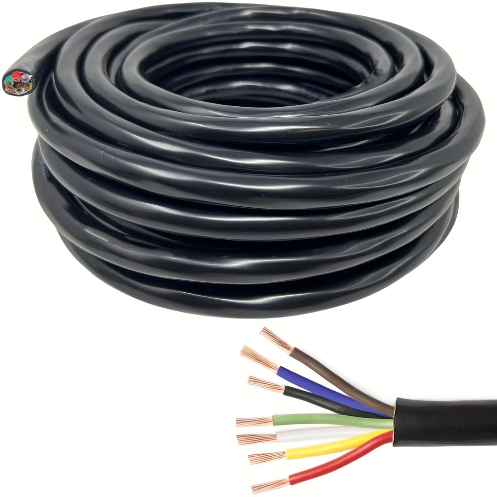 7-Way Trailer Wire 14 Gauge CCA 7 Conductor Color-Coded Heavy Duty Wiring Harness for Trailer RV Camper – 50FT or 100FT — ima