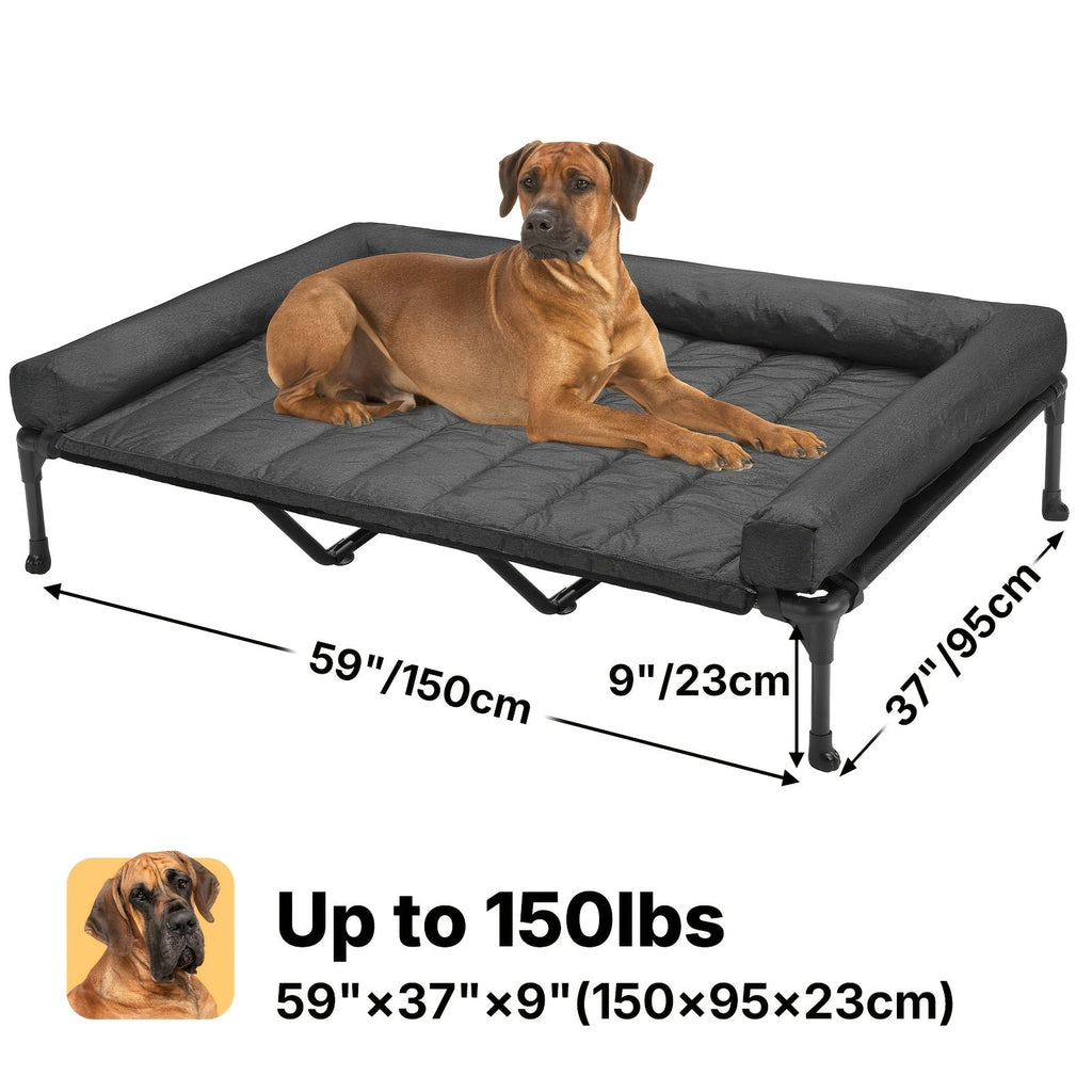 Elevated Dog Bed with Teslin Mesh Cot, Powder-Coated Steel Frame and Removable Bolster Top in Four Sizes — image 23