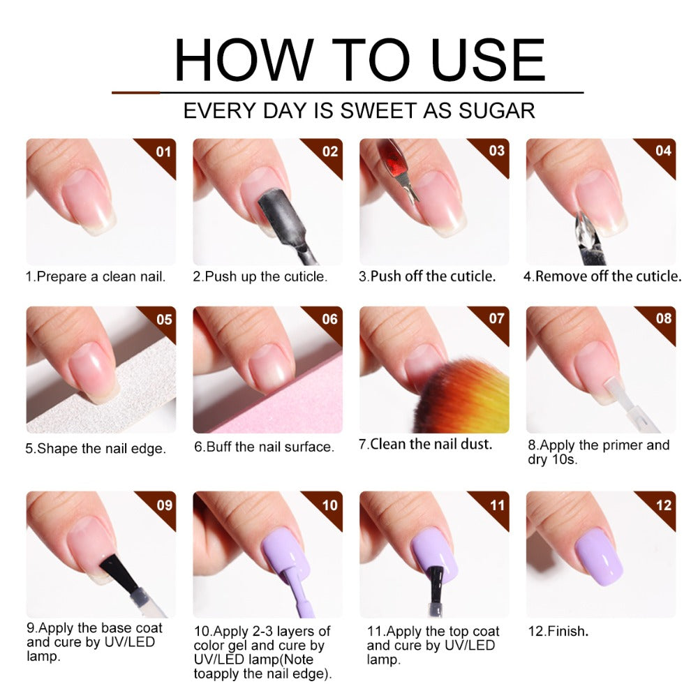 20-Color Gel Nail Polish Kit, Model ZH666-2 with UV LED Lamp, Red-to-Pink Shades, Base Coat and Top Coats — image 12