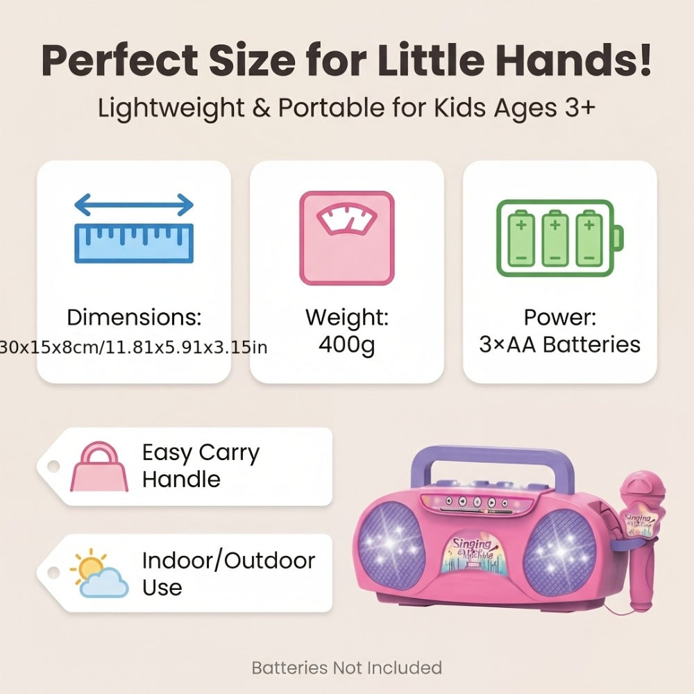 Kids Light-Up Singing Machine Toy with Microphone, All-in-One Music Toy for Boys & Girls Ages 3-7 — image 12