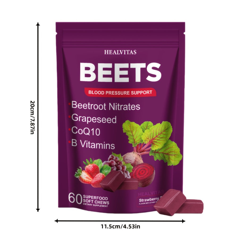 Beet Root Gummies for Blood Pressure & Heart Health with CoQ10 Vitamin B12 B6 Grapeseed Extract — image 10