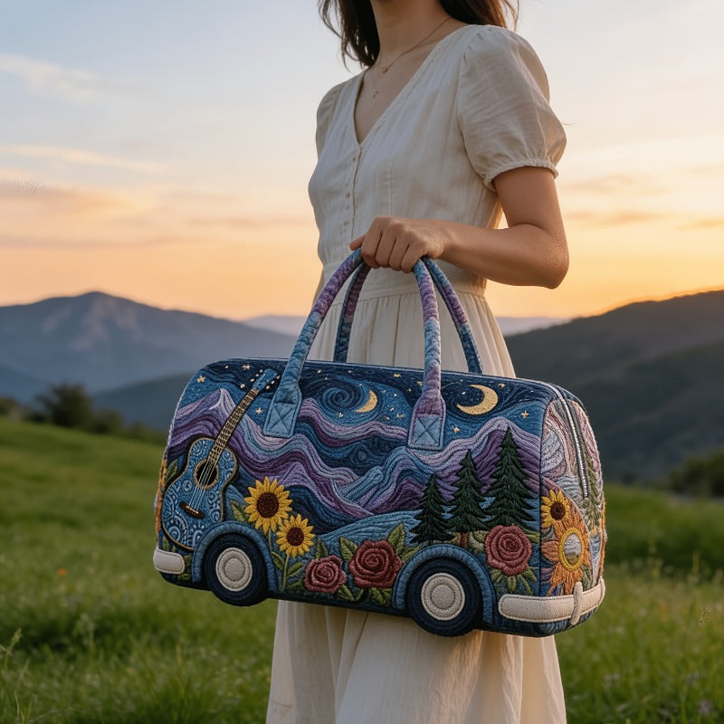 2026 New Quilted Patchwork Handbag, Vintage Patchwork Overnight Travel Bag, Fitness Clutch, Short Trip Overnight Bag — image 