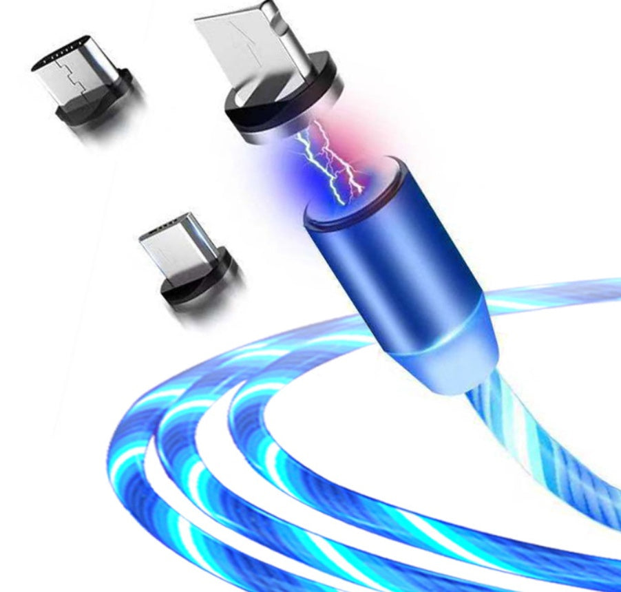 Flowing Light Magnetic Streamer Data Cable - iPhone, Android & Type-C